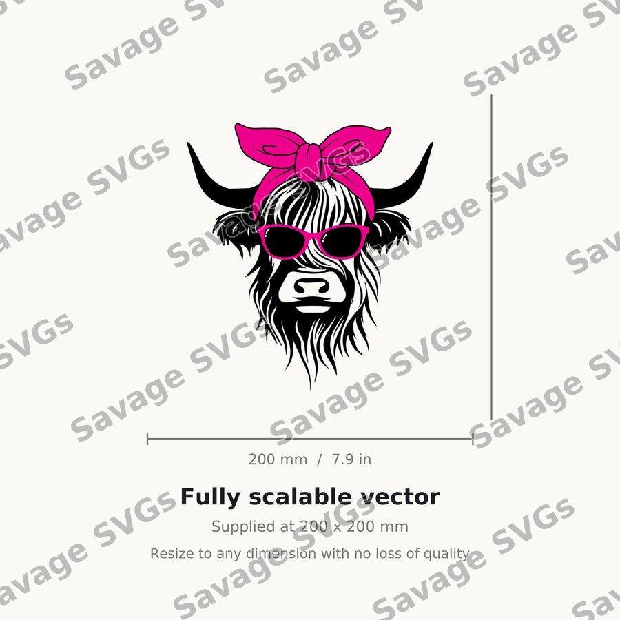 Highland Cow With Sunglasses