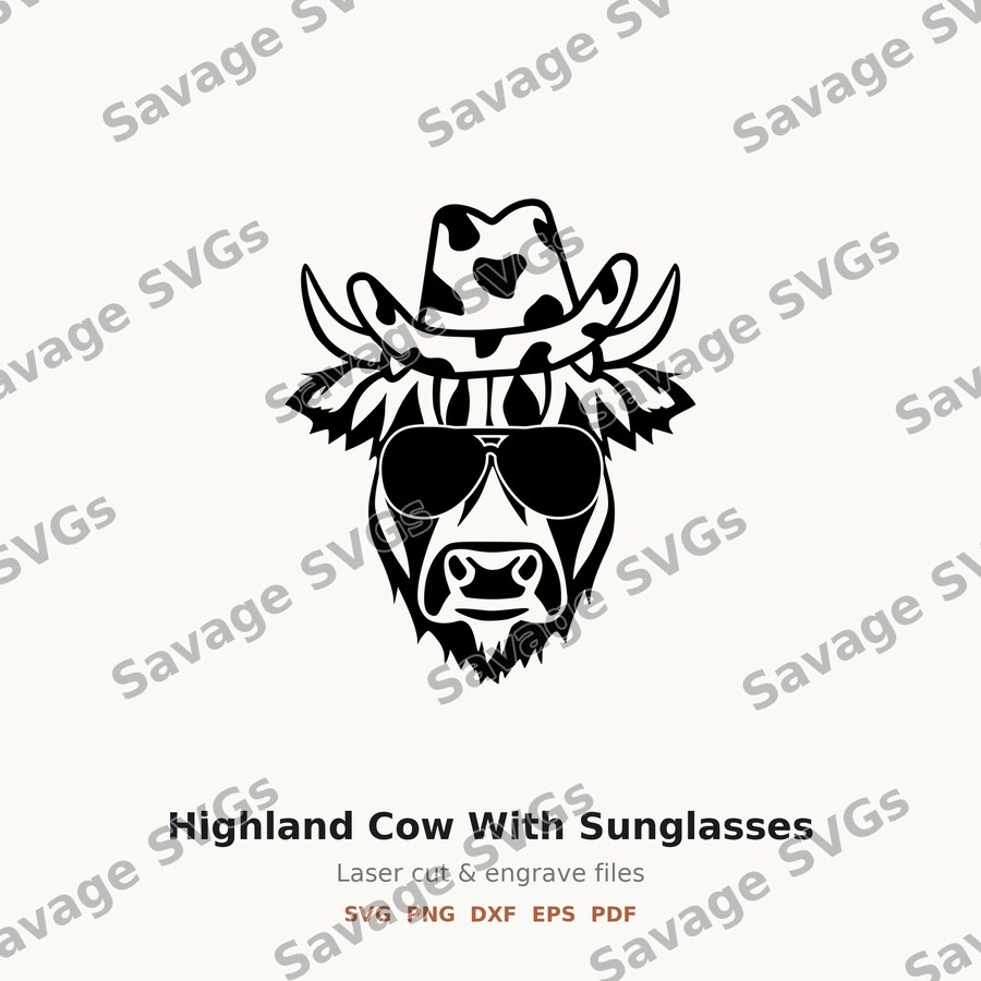 Highland Cow With Sunglasses