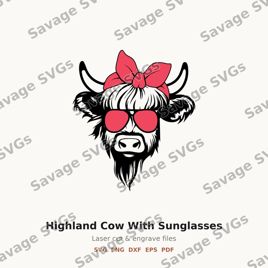 Highland Cow With Sunglasses