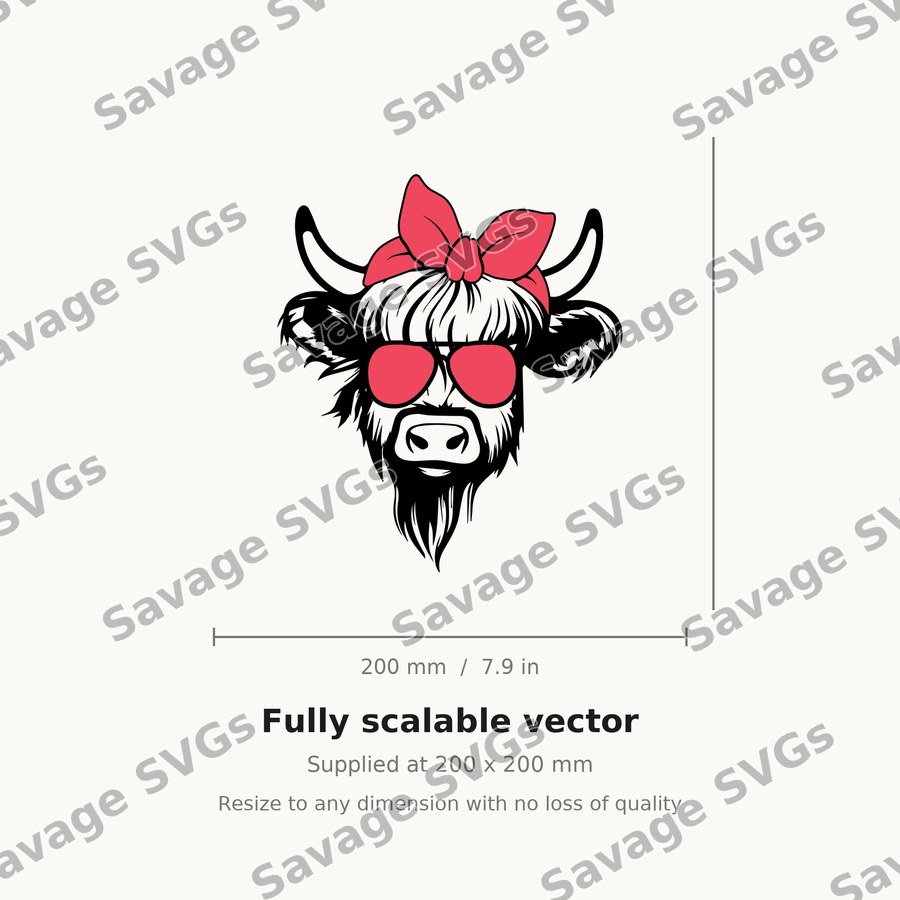 Highland Cow With Sunglasses