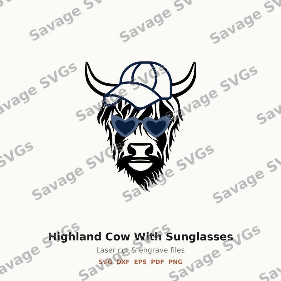 Highland Cow With Sunglasses