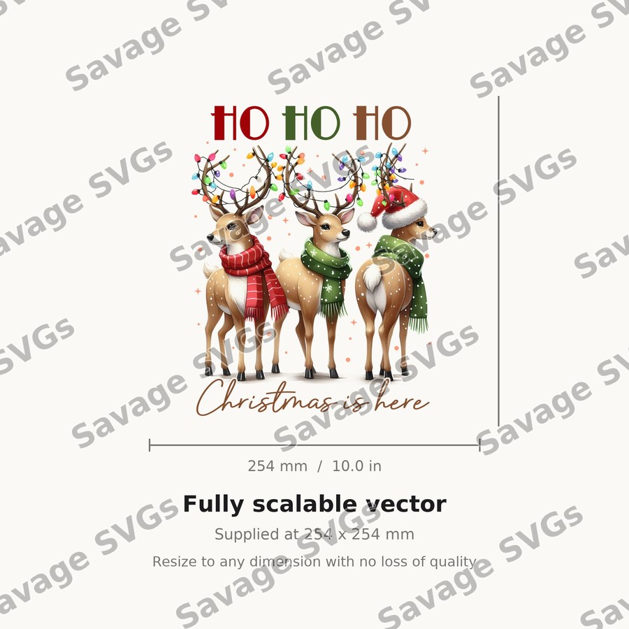 Ho Ho Ho Christmas Deer