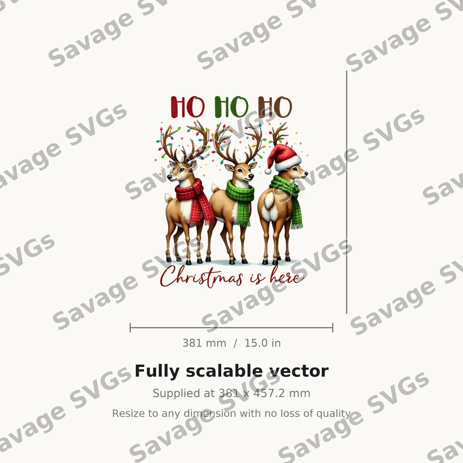 Ho Ho Ho Christmas Reindeer
