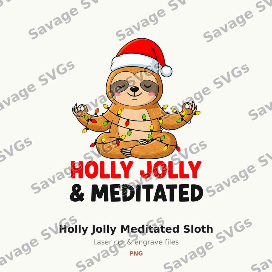 Holly Jolly Meditated Sloth