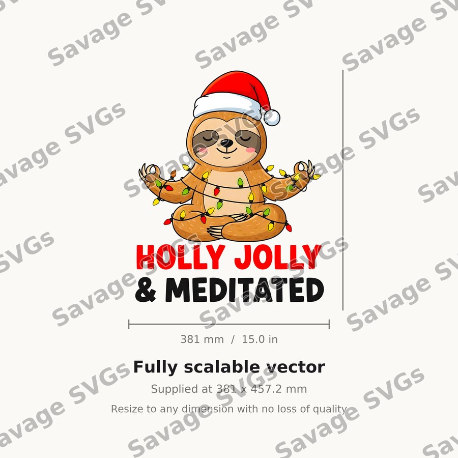 Holly Jolly Meditated Sloth