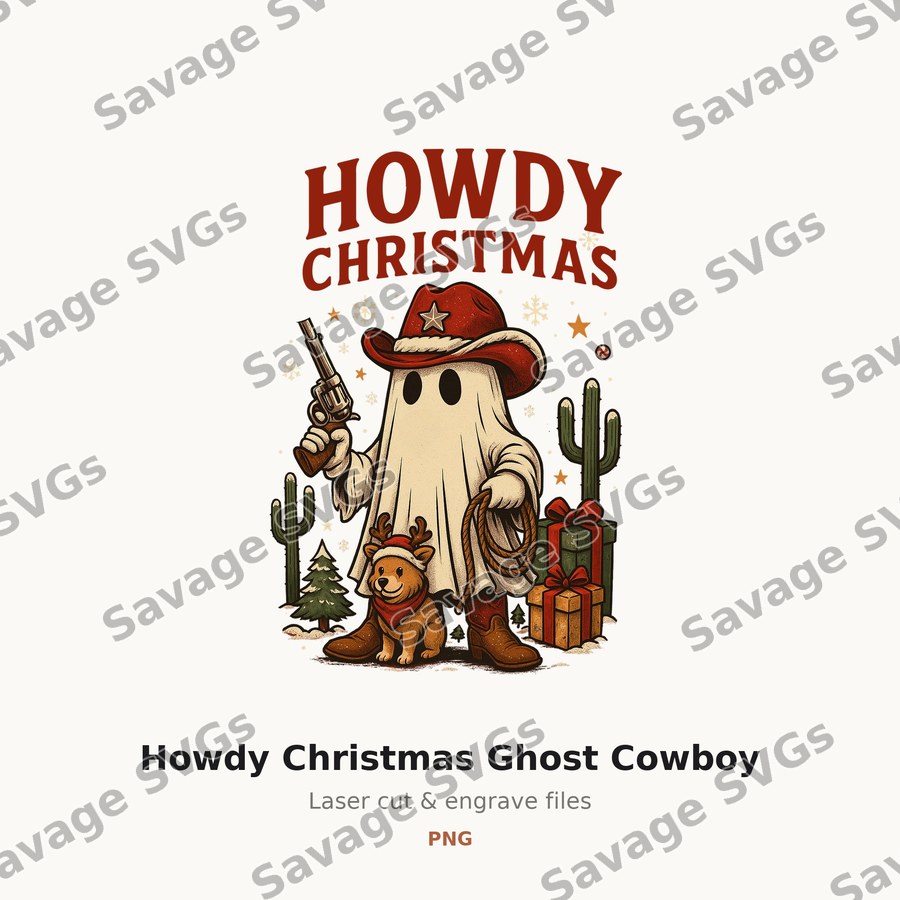Howdy Christmas Ghost Cowboy