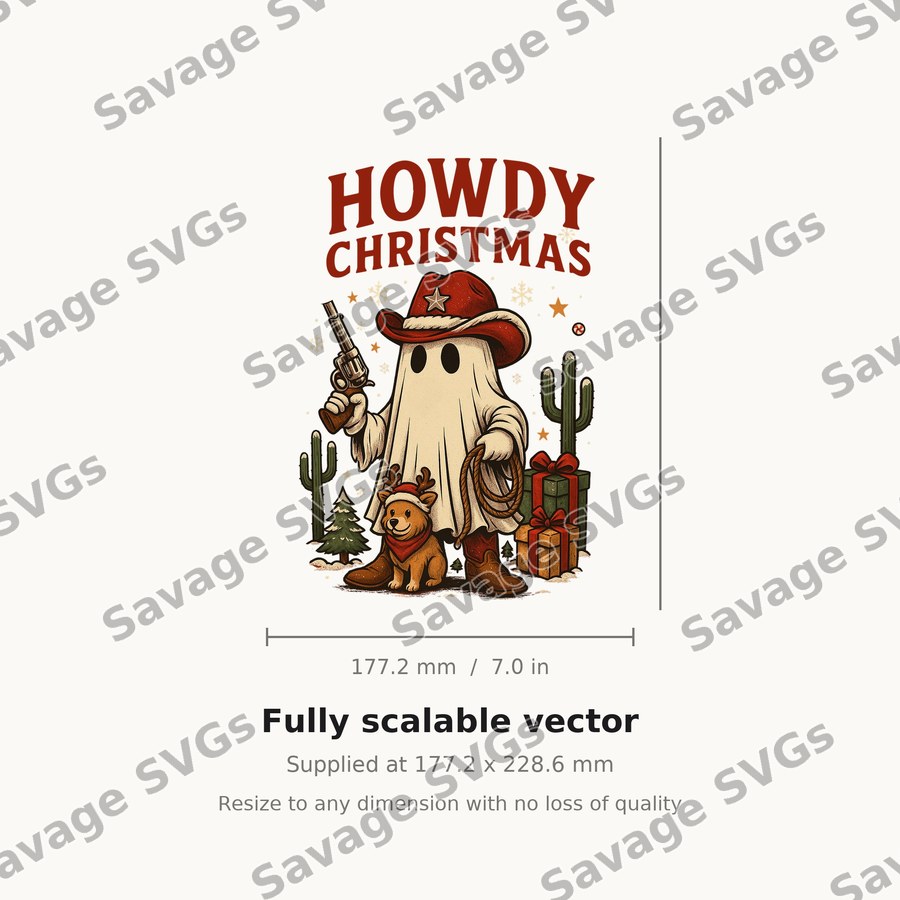 Howdy Christmas Ghost Cowboy