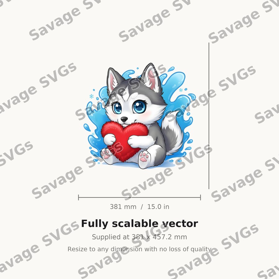 Husky Puppy With Heart