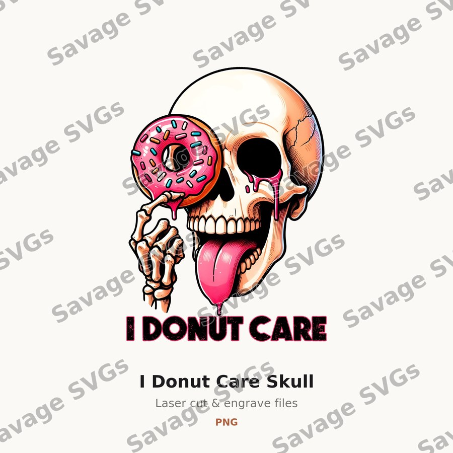 I Donut Care Skull