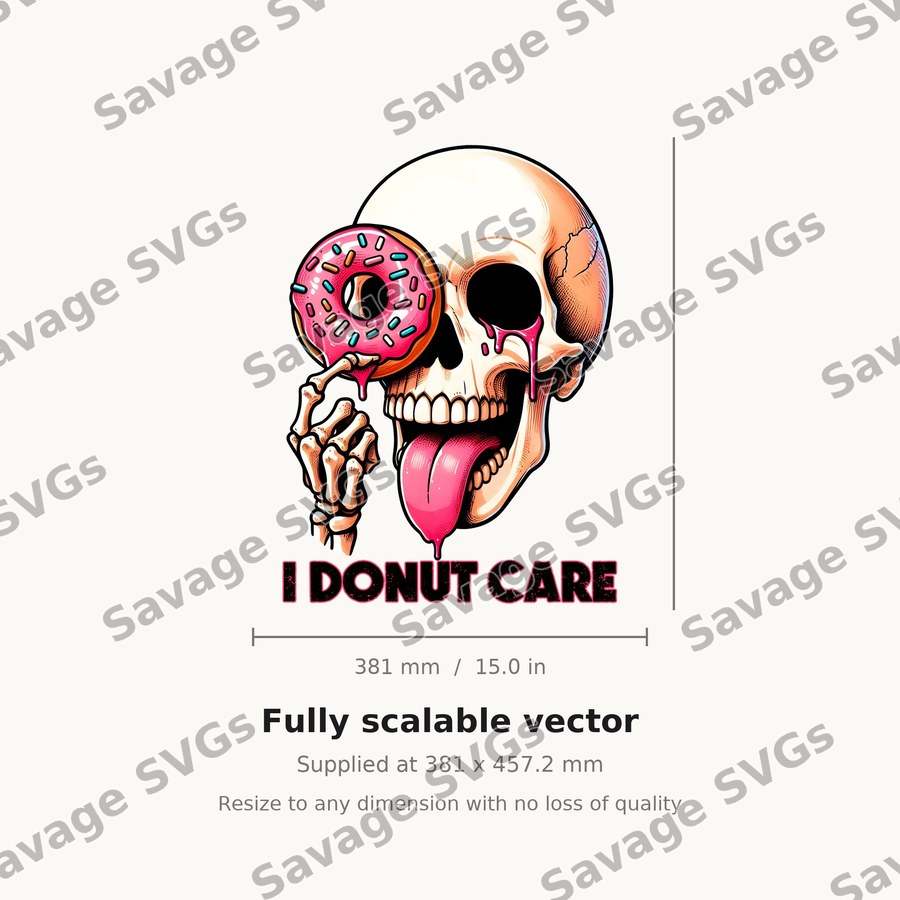 I Donut Care Skull