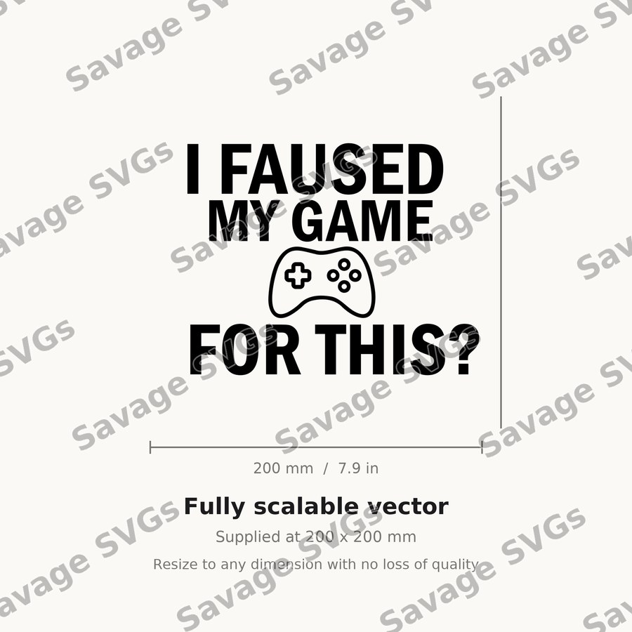 I Faused My Game For This