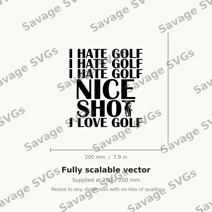 I Hate Golf Nice Shot