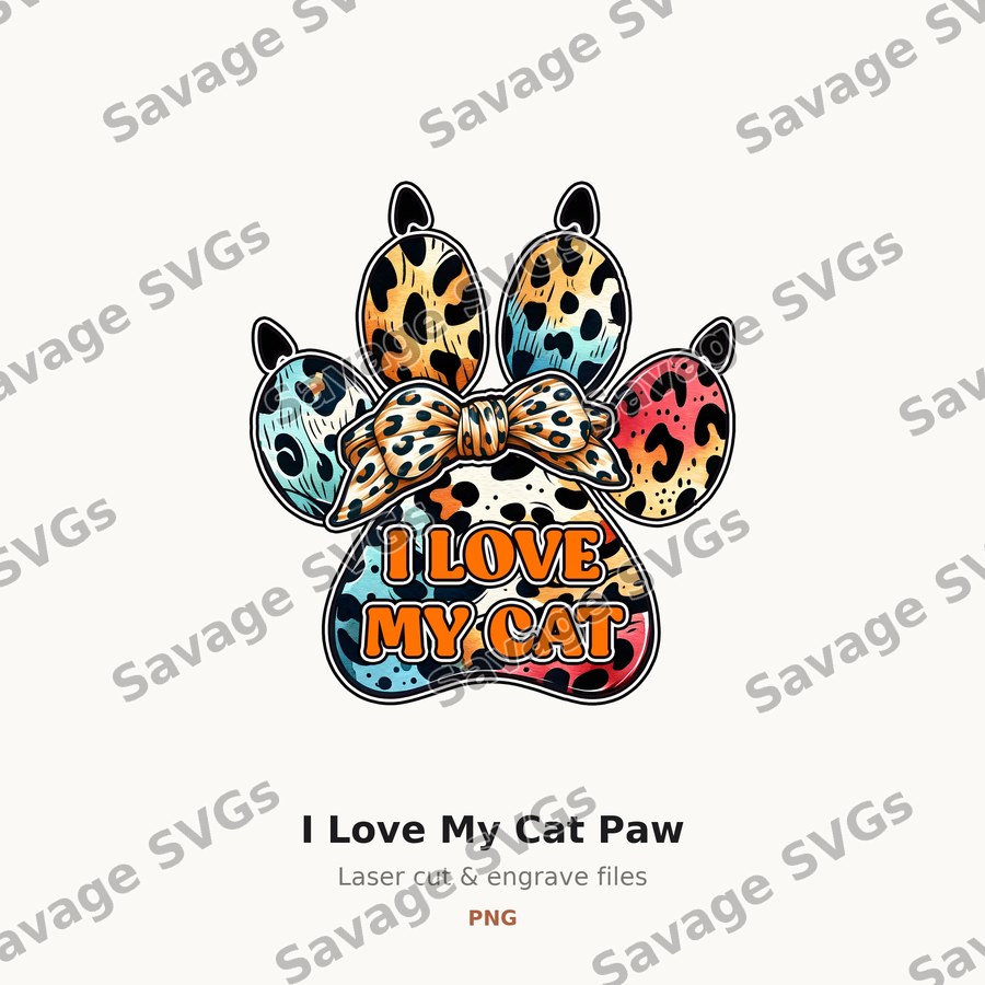 I Love My Cat Paw