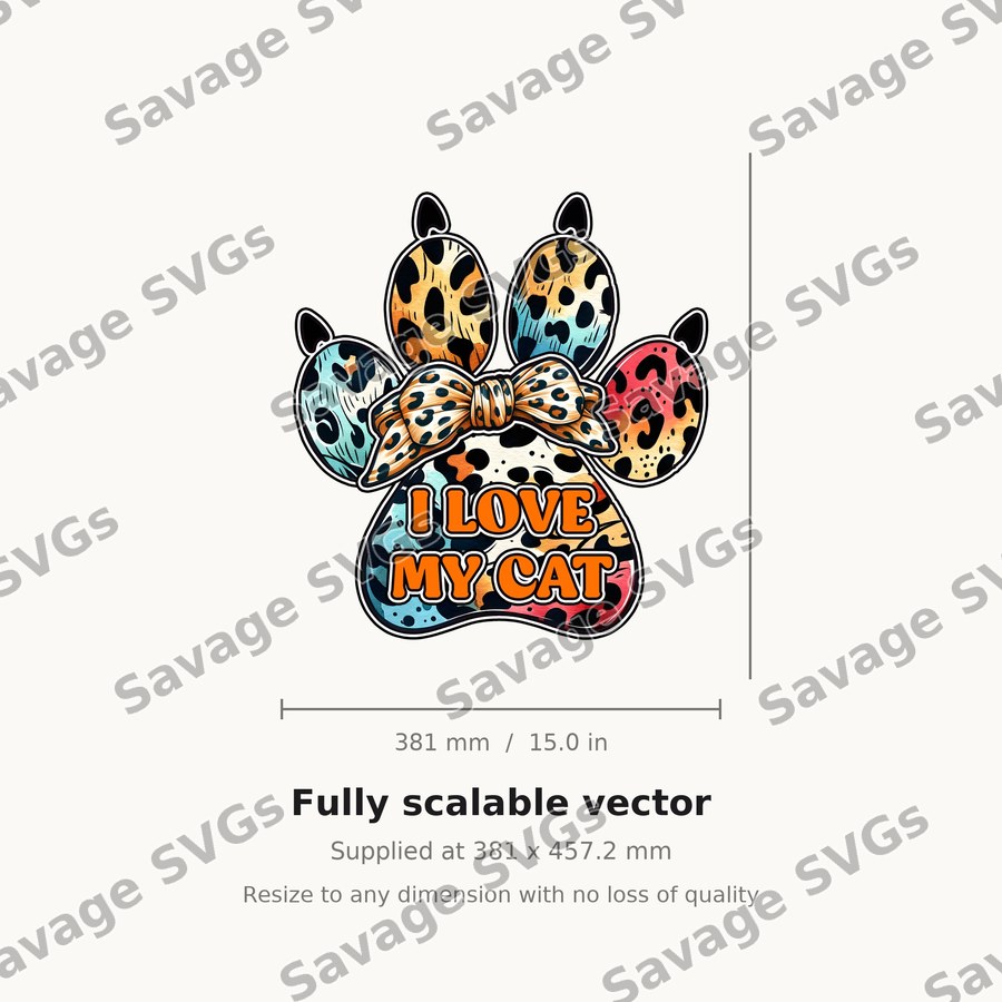 I Love My Cat Paw