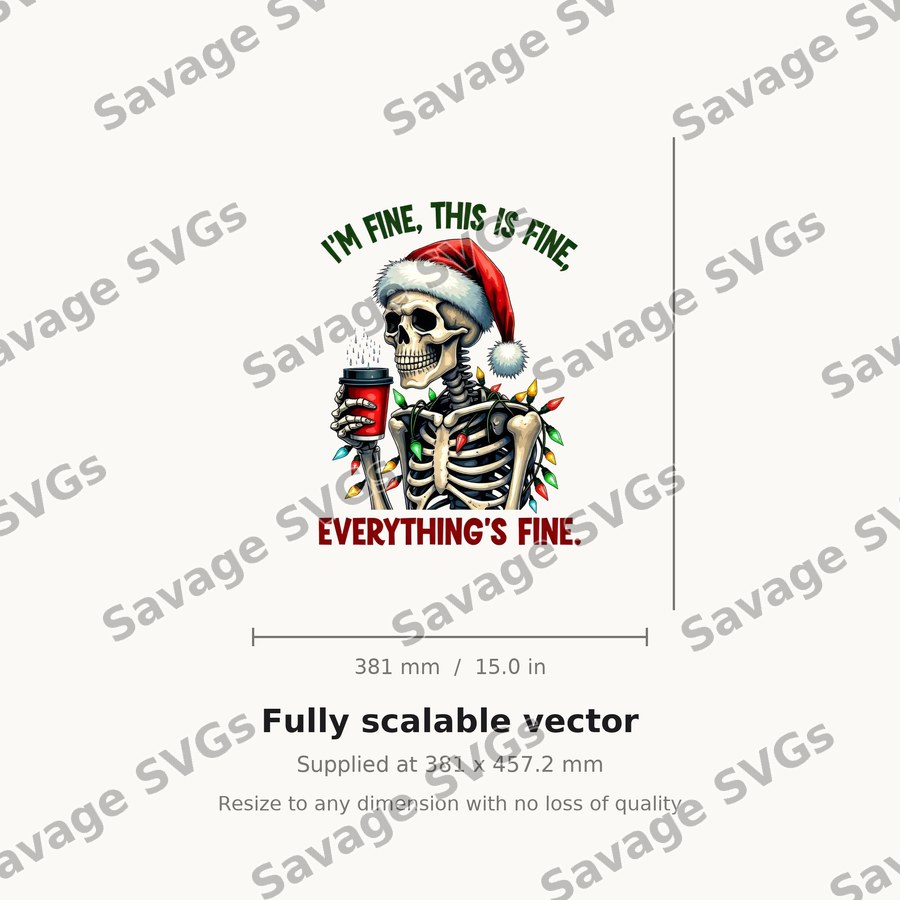 I'm Fine This Is Fine Skeleton
