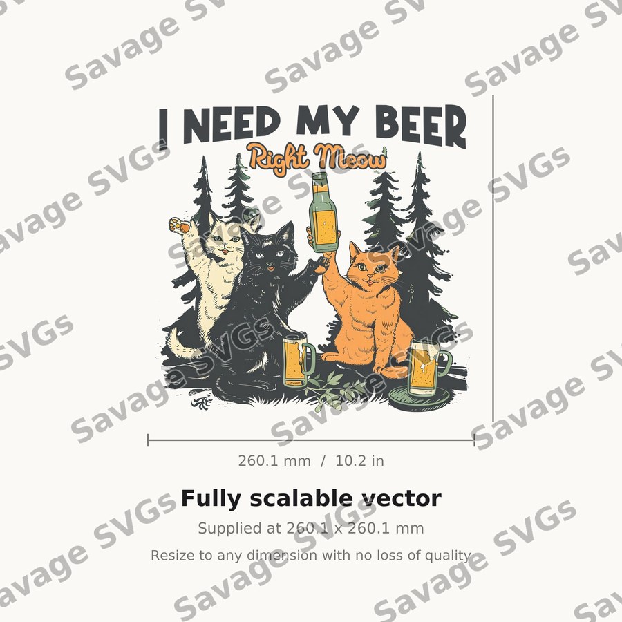 I Need My Beer Right Meow