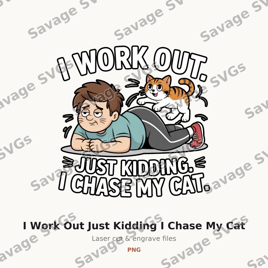 I Work Out Just Kidding I Chase My Cat