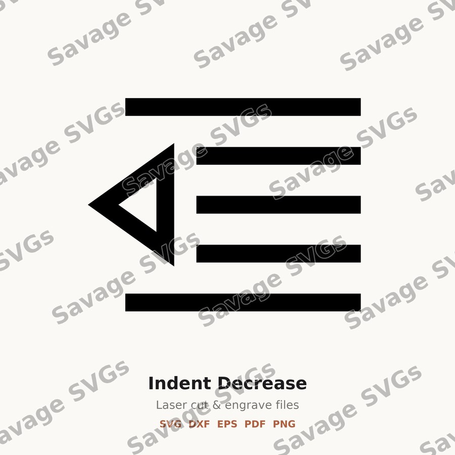 Indent Decrease