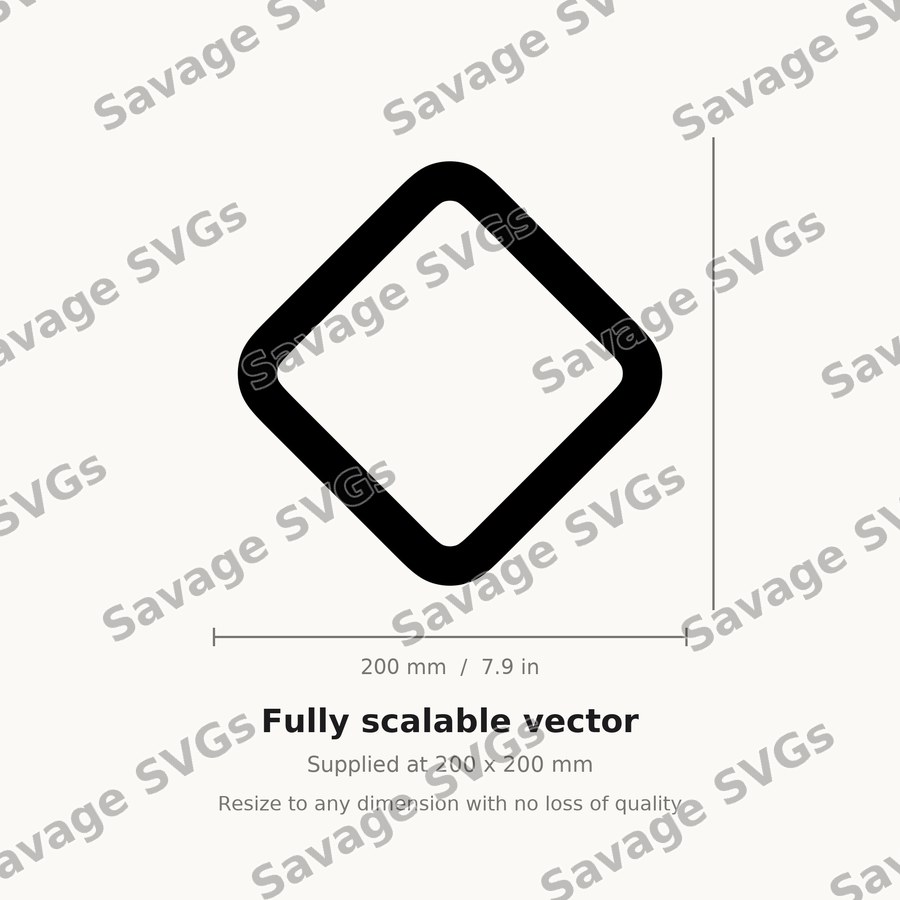 Rounded Diamond Outline