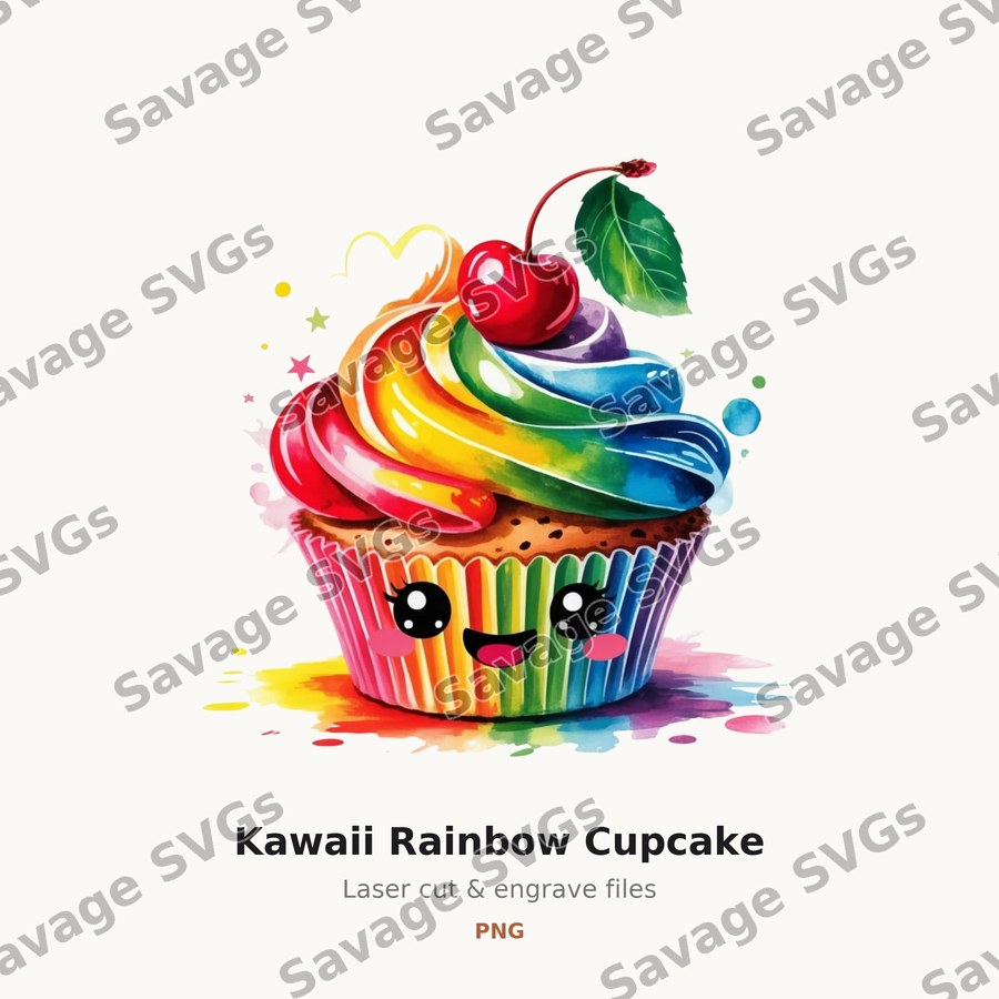 Kawaii Rainbow Cupcake