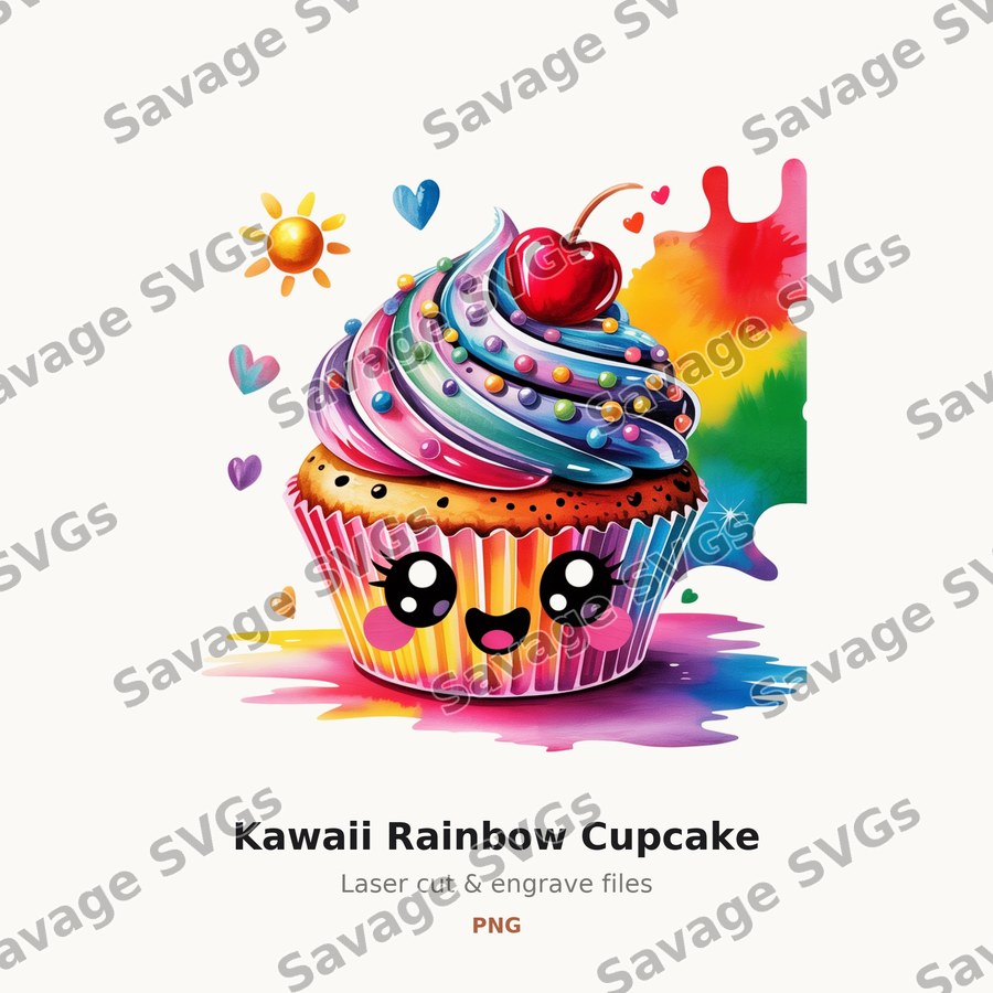 Kawaii Rainbow Cupcake