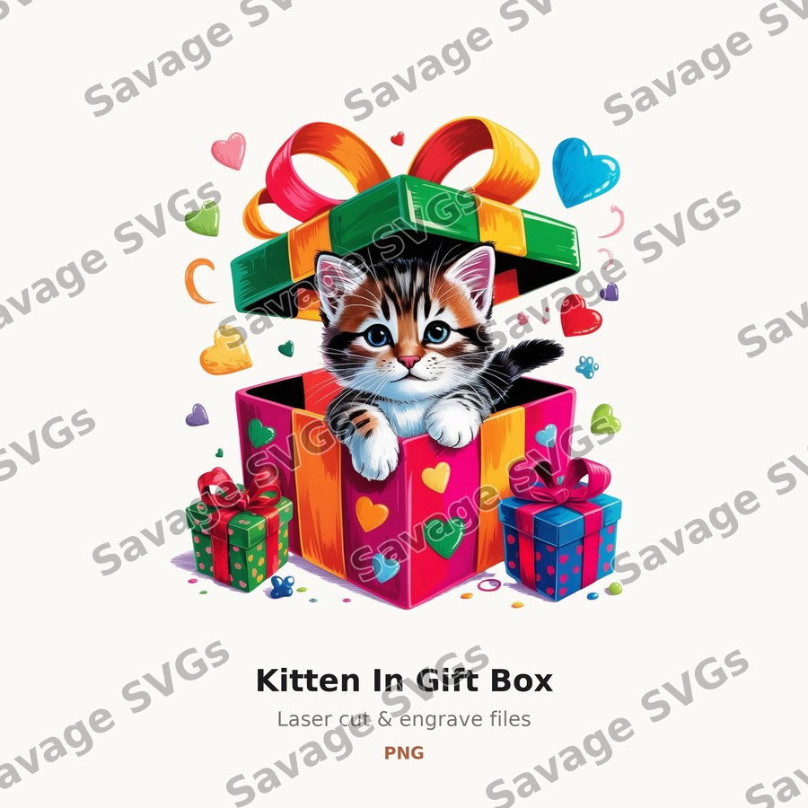 Kitten In Gift Box