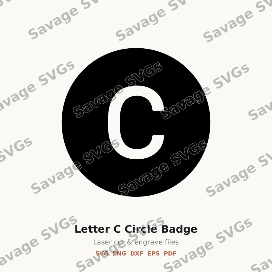 Letter C Circle Badge