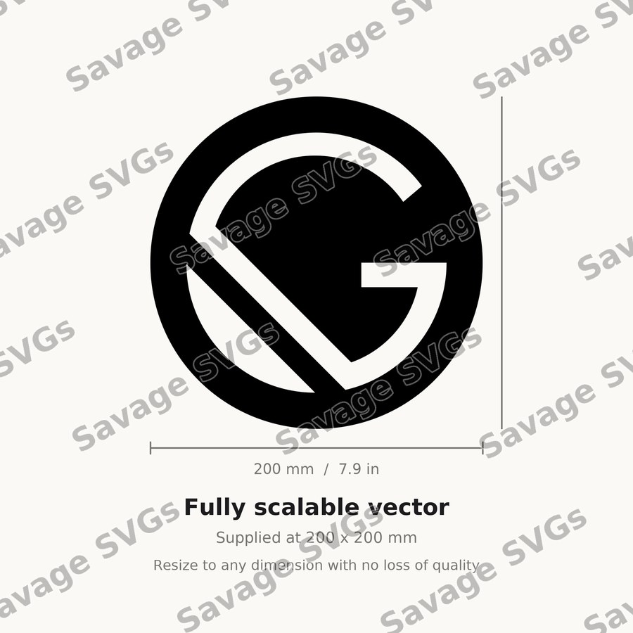 Letter G Circle Badge
