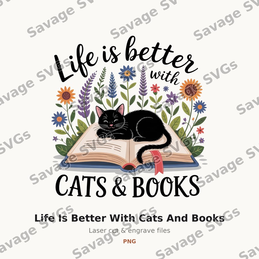 Life Is Better With Cats And Books