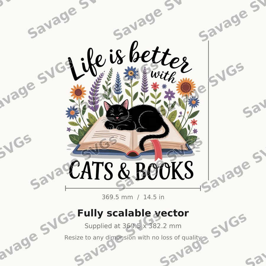 Life Is Better With Cats And Books