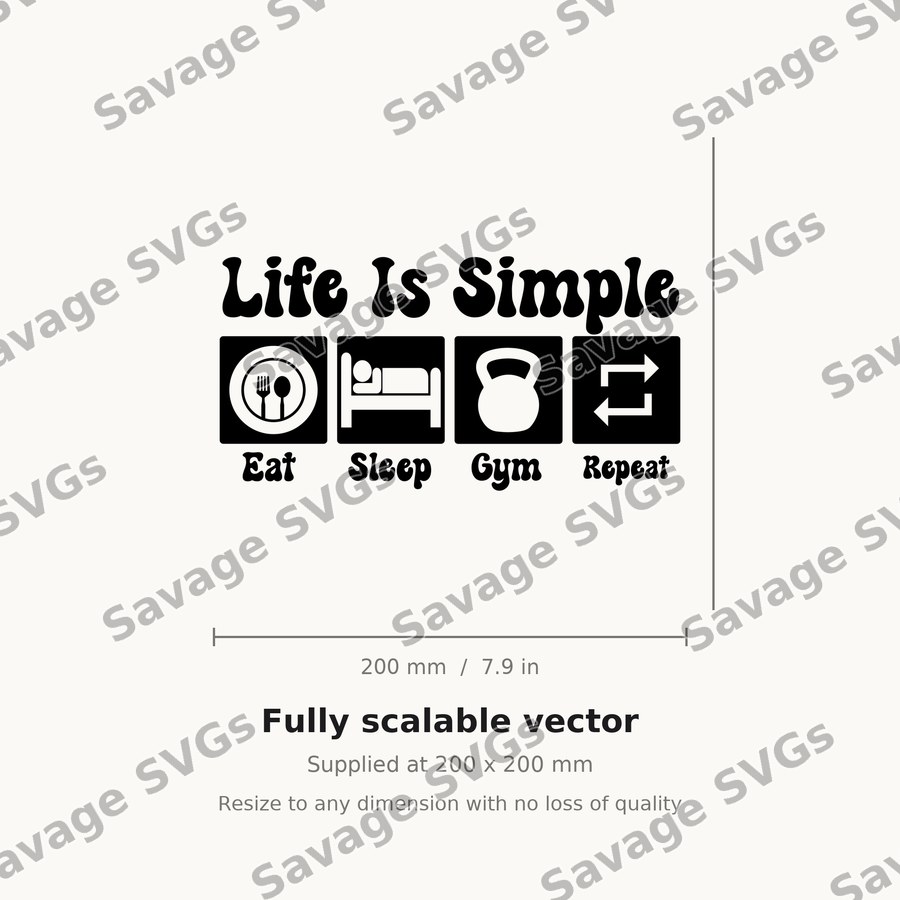 Life Is Simple Eat Sleep Gym Repeat 01