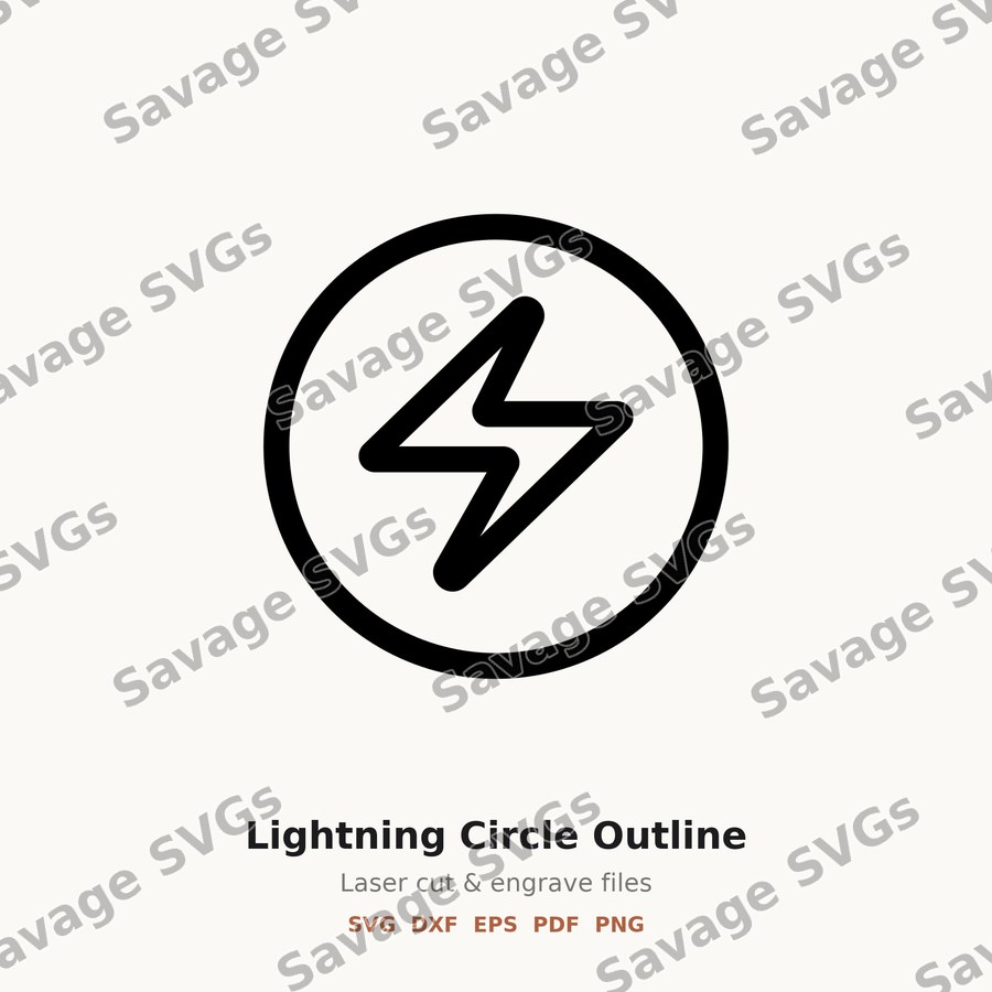 Lightning Circle Outline