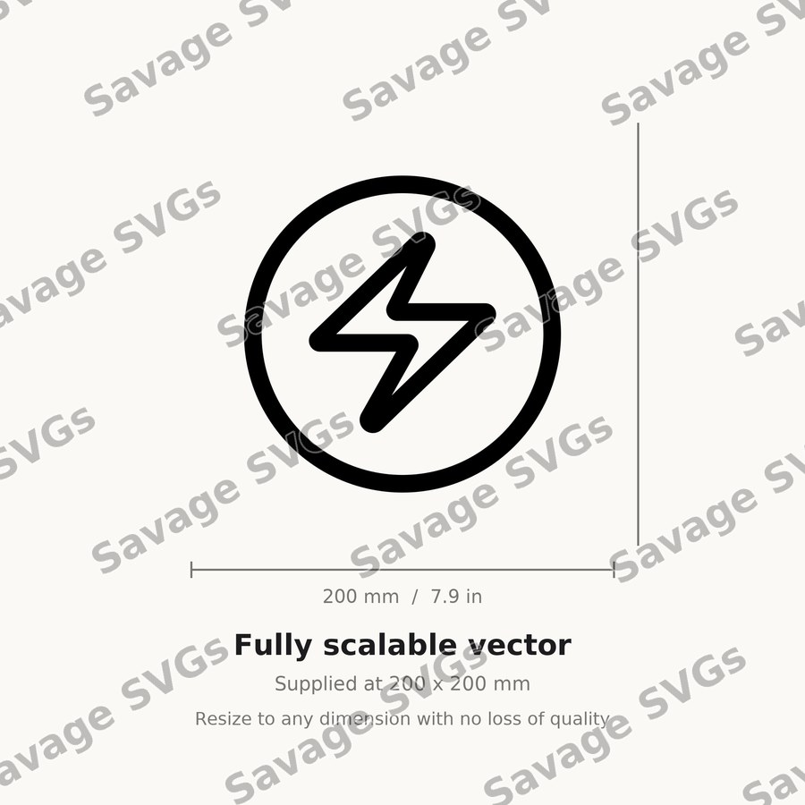 Lightning Circle Outline