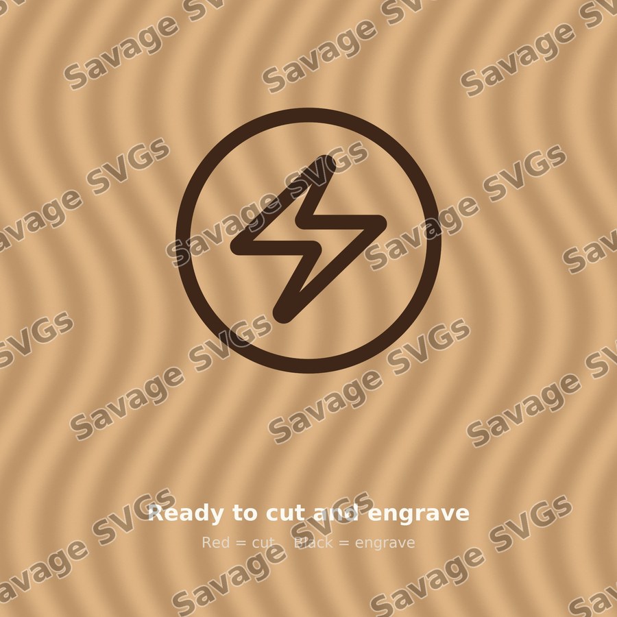 Lightning Circle Outline