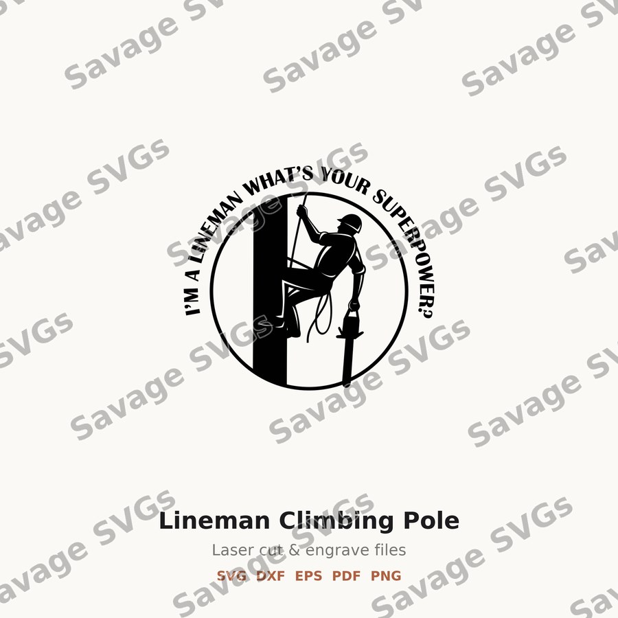 Lineman Climbing Pole