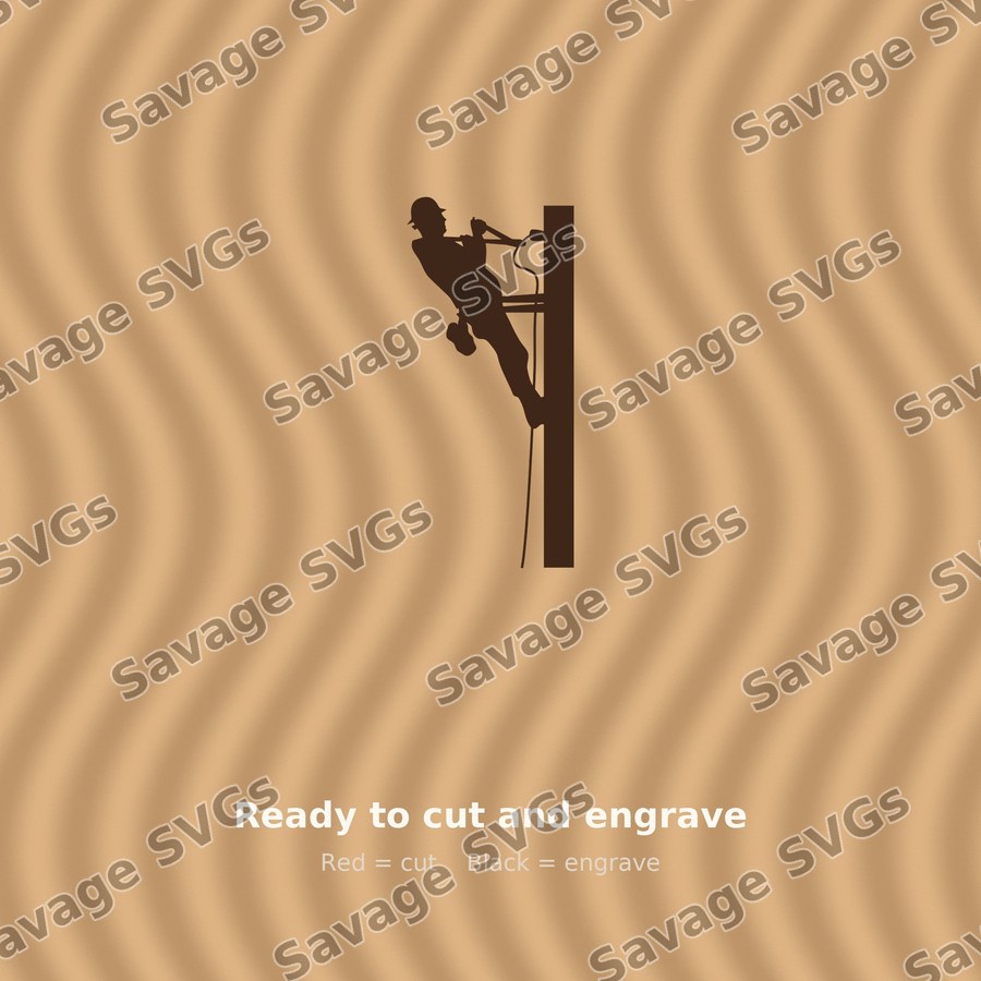 Lineman Climbing Pole