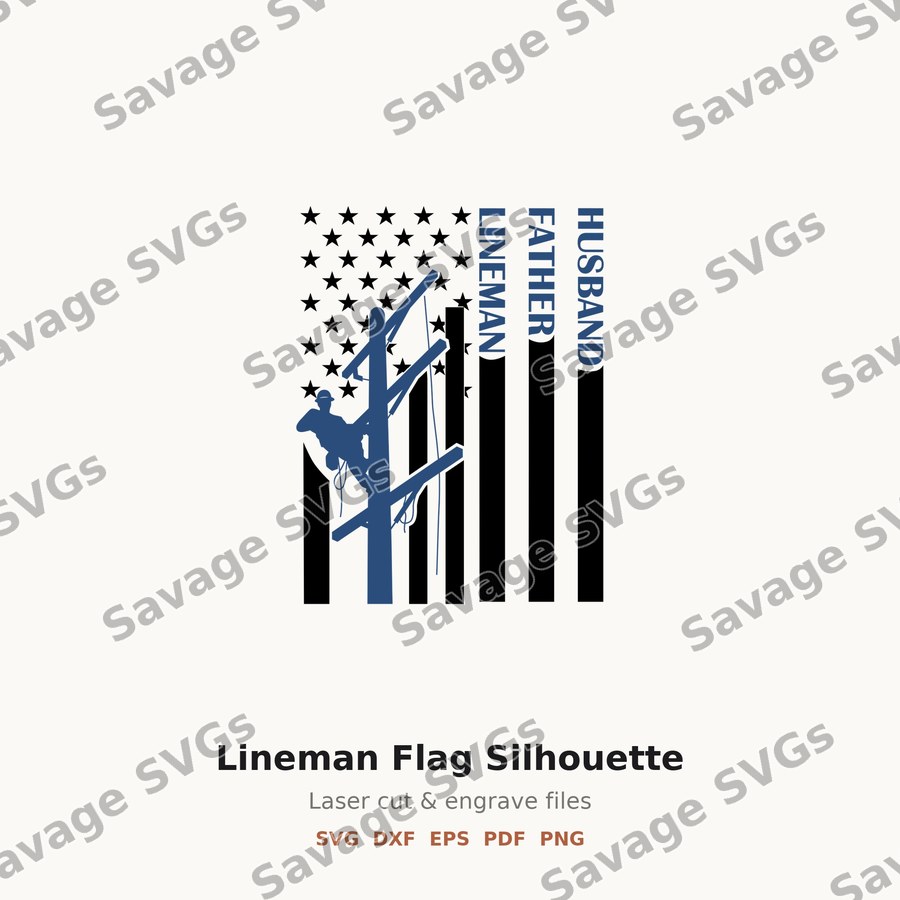 Lineman Flag Silhouette