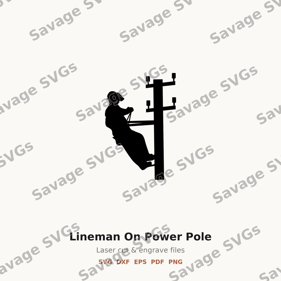 Lineman On Power Pole
