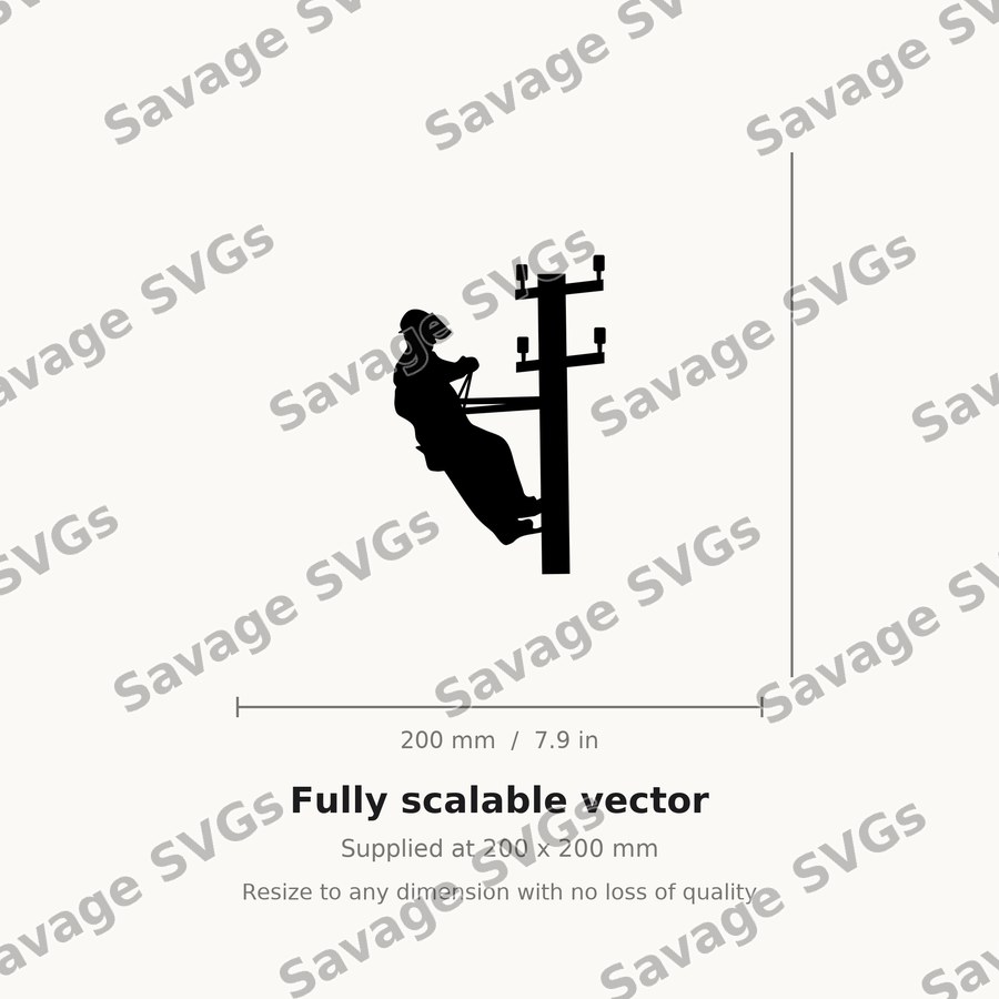 Lineman On Power Pole