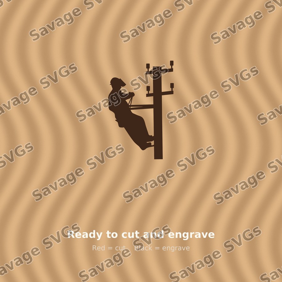 Lineman On Power Pole