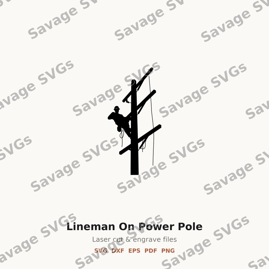 Lineman On Power Pole