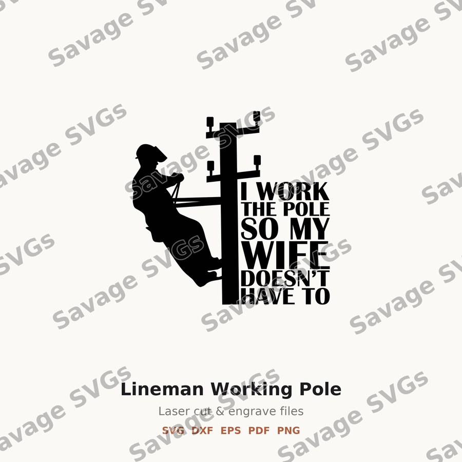 Lineman Working Pole