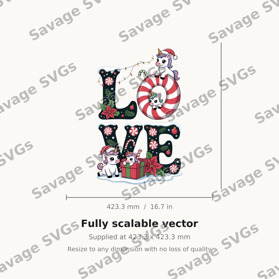 Love Christmas Unicorns