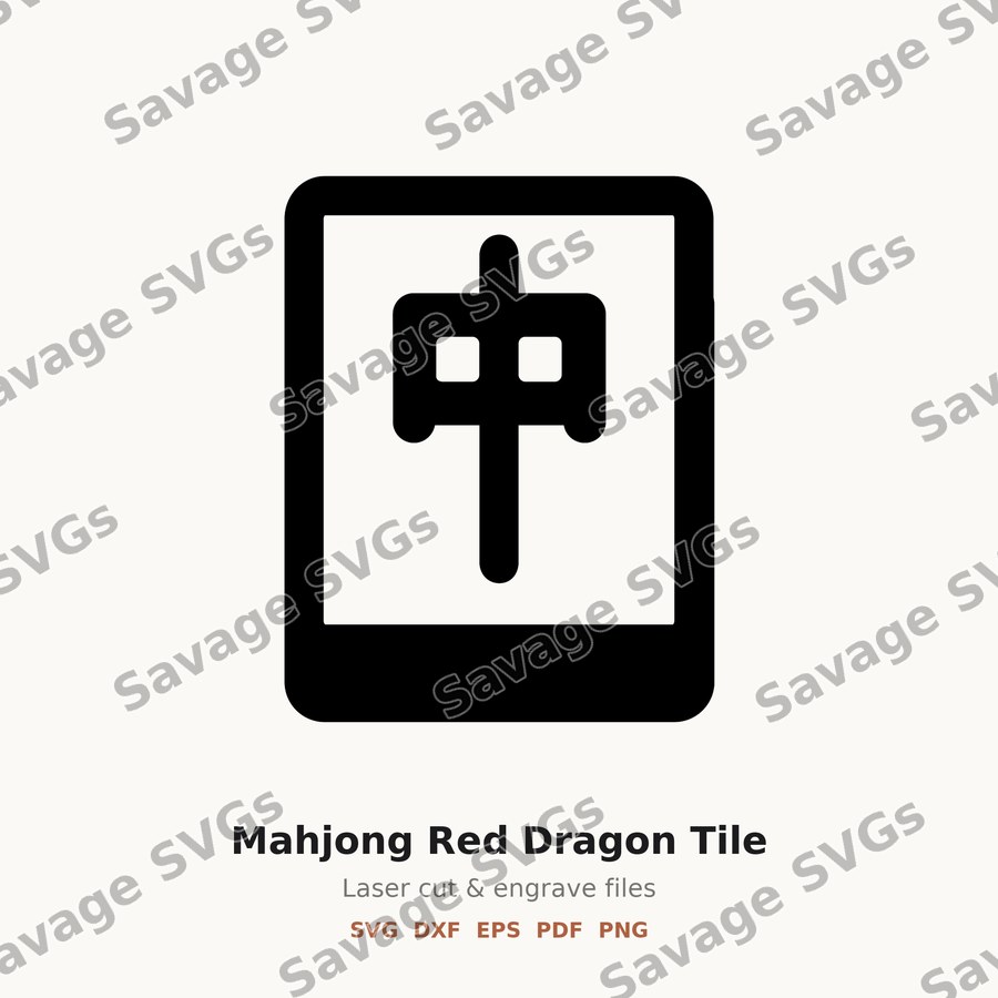 Mahjong Red Dragon Tile
