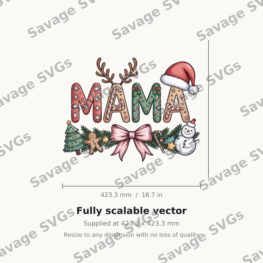 Mama Christmas Lettering