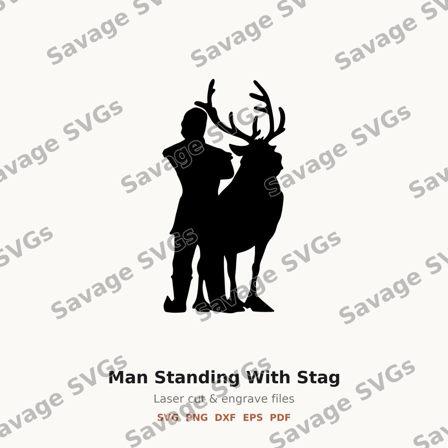 Man Standing With Stag