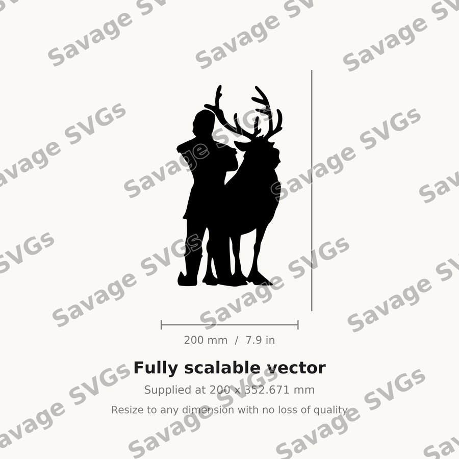 Man Standing With Stag