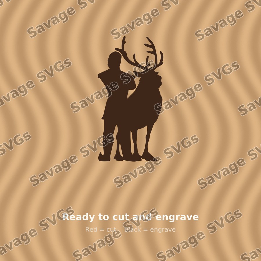 Man Standing With Stag