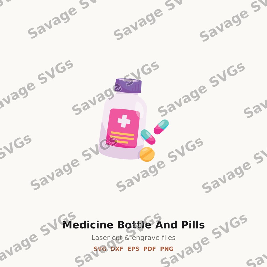 Medicine Bottle And Pills