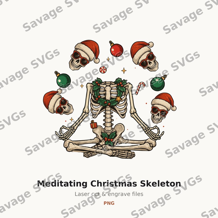 Meditating Christmas Skeleton